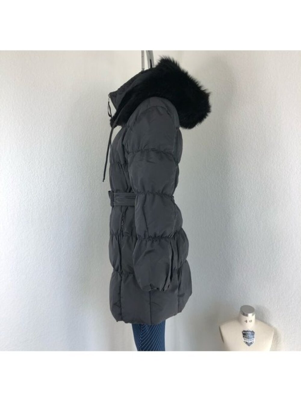PRADA Down Puffer Belted Coat Raccoon Fur Hood Jacket - Picture 2 of 16